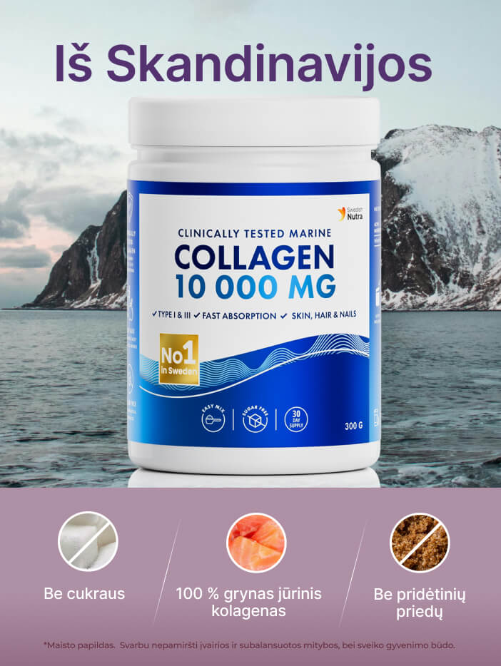 Kolageno milteliai iš Skandinavijos